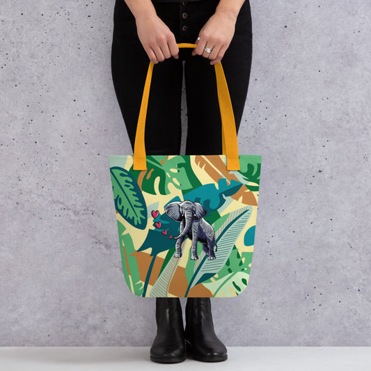 Elephant Breathing Love Tote bag