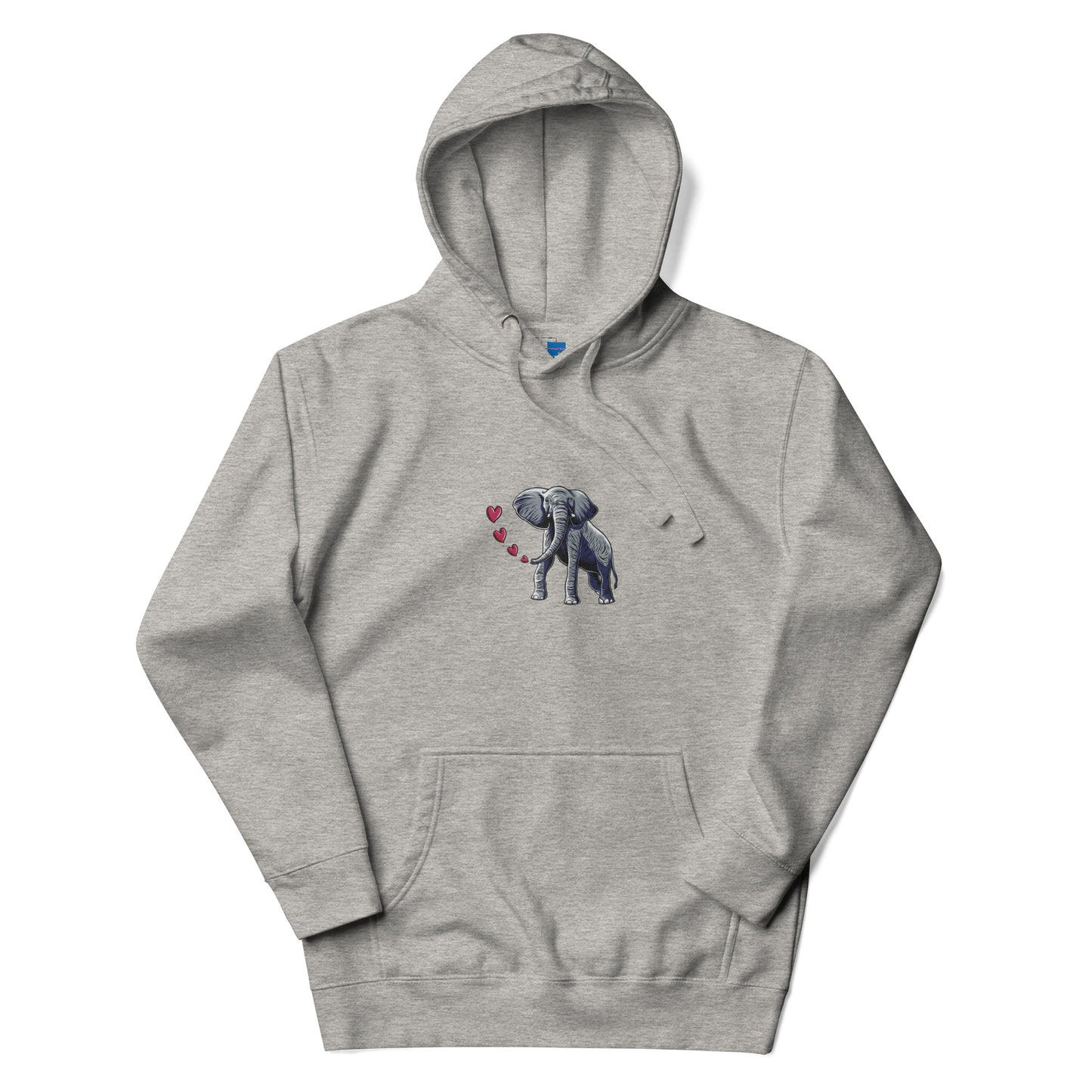 Elephant Breathing Love Embroidered Men's Hoodie